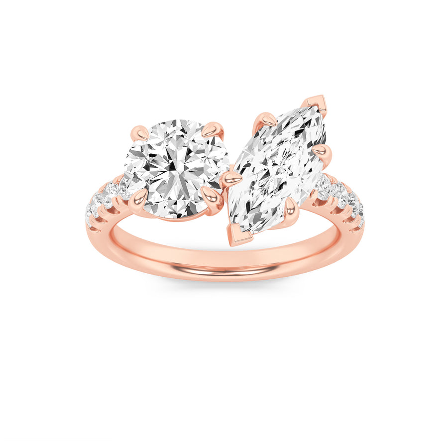 14K Rose Gold 2.9ctw Lab Diamond Cocktail Ring