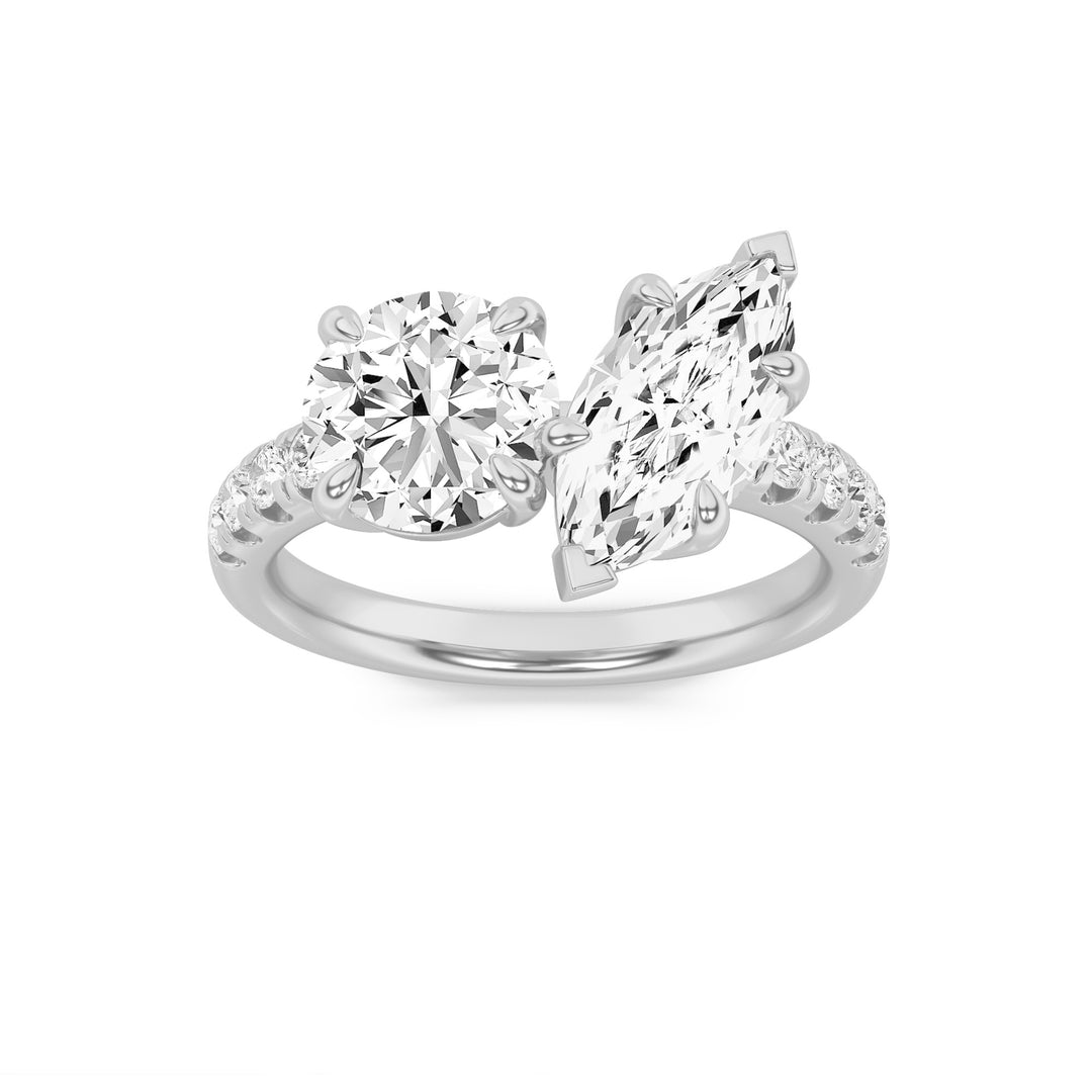 14K White Gold 2.9ctw Lab Diamond Ring, F Color VS+