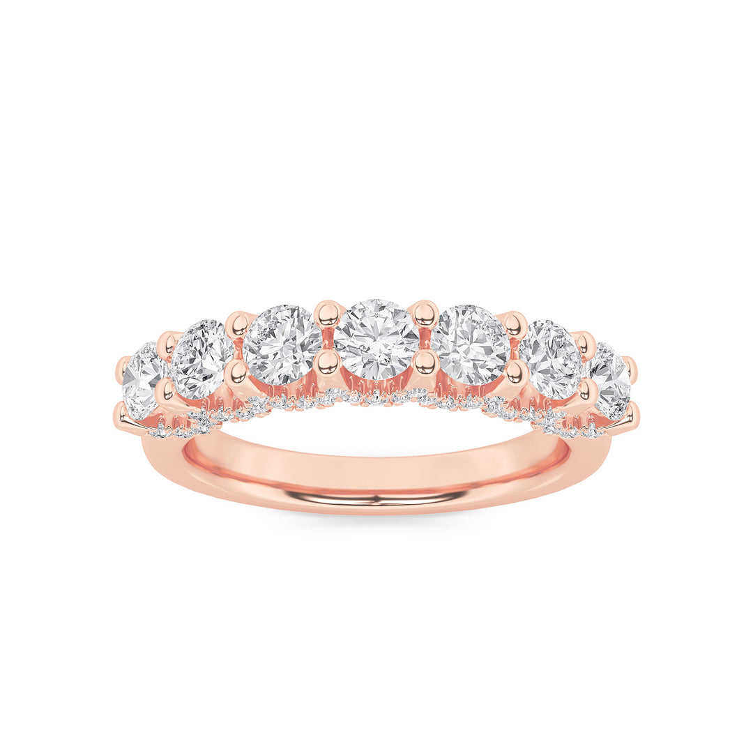 14K Rose Gold 1ct F+VS Lab Diamond Ring Sz 7
