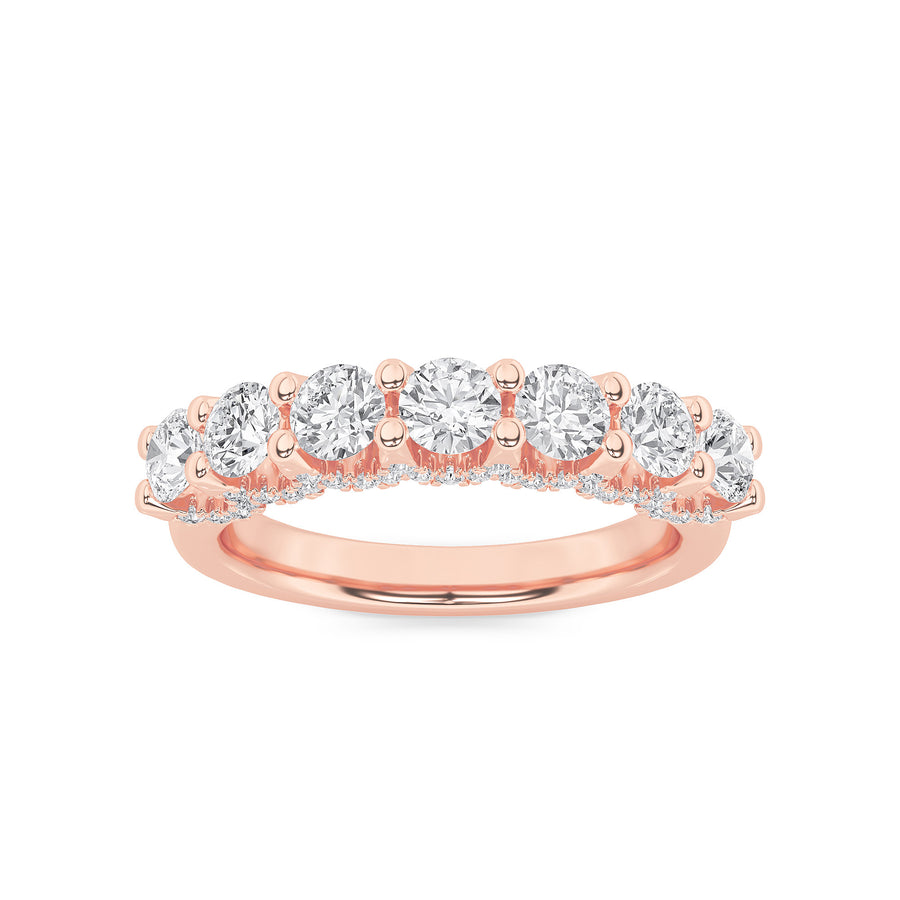 14K Rose Gold 1ct F+VS Lab Diamond Ring Sz 7