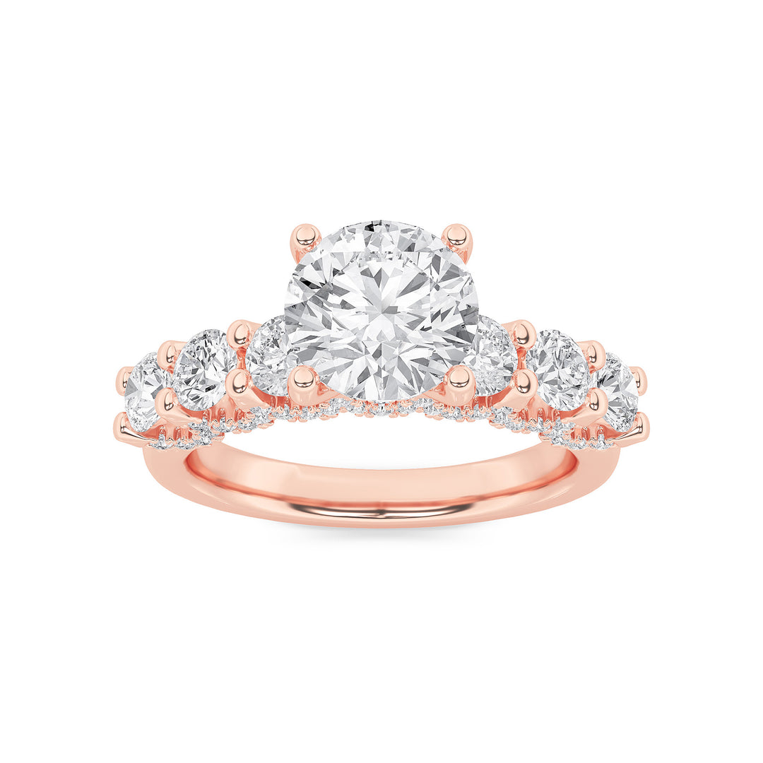 14K Rose Gold 2.5ctw Lab Diamond Solitaire Ring Sz 7