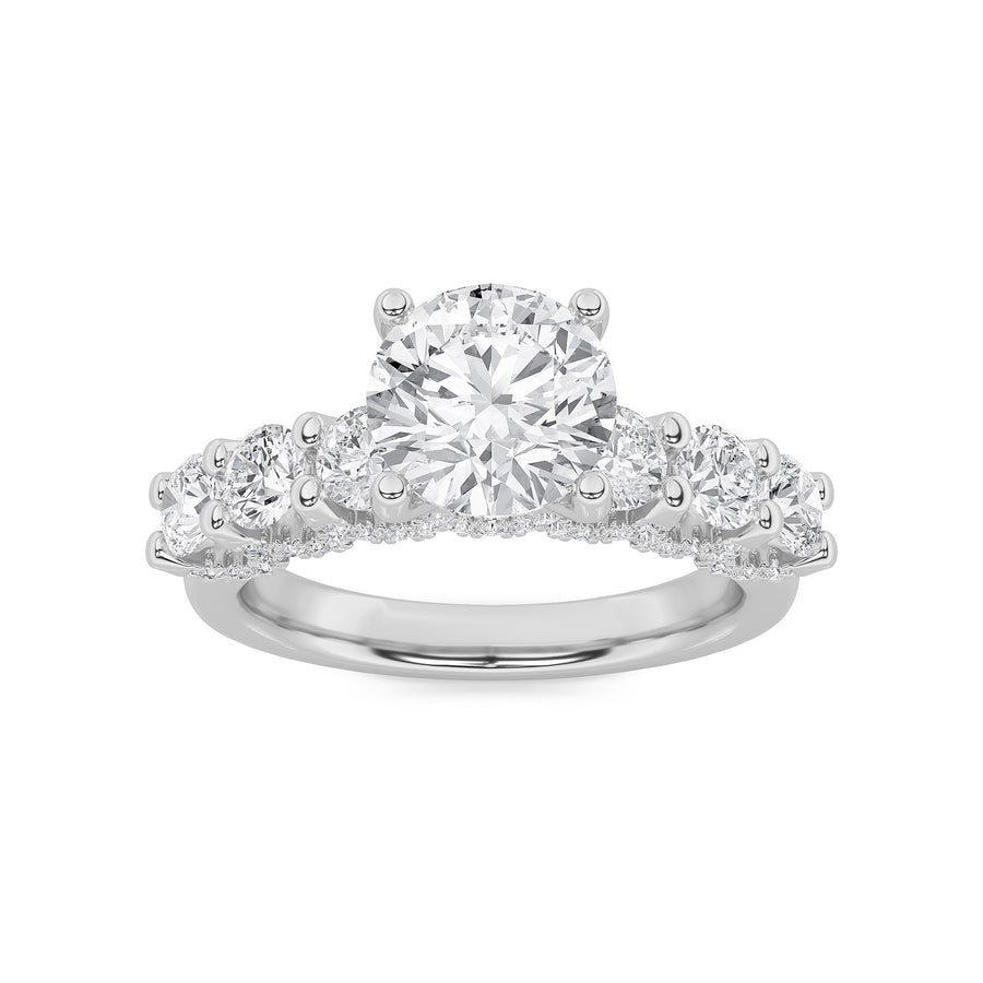 14K White Gold 5ctw Lab Diamond Solitaire Ring