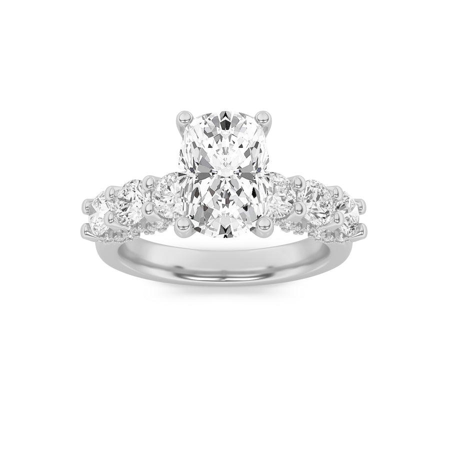 14K White Gold 2.5ctw Oval Lab Diamond Ring Sz 7