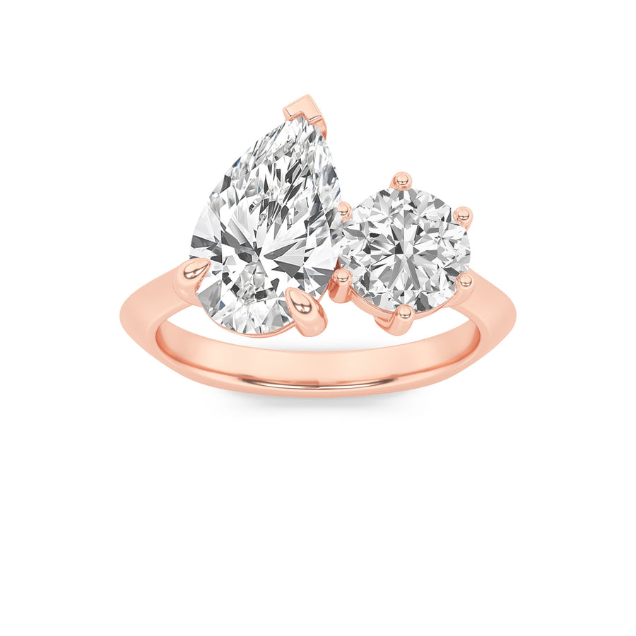 14K Rose Gold 3ctw Lab Diamond Ring Sz 7