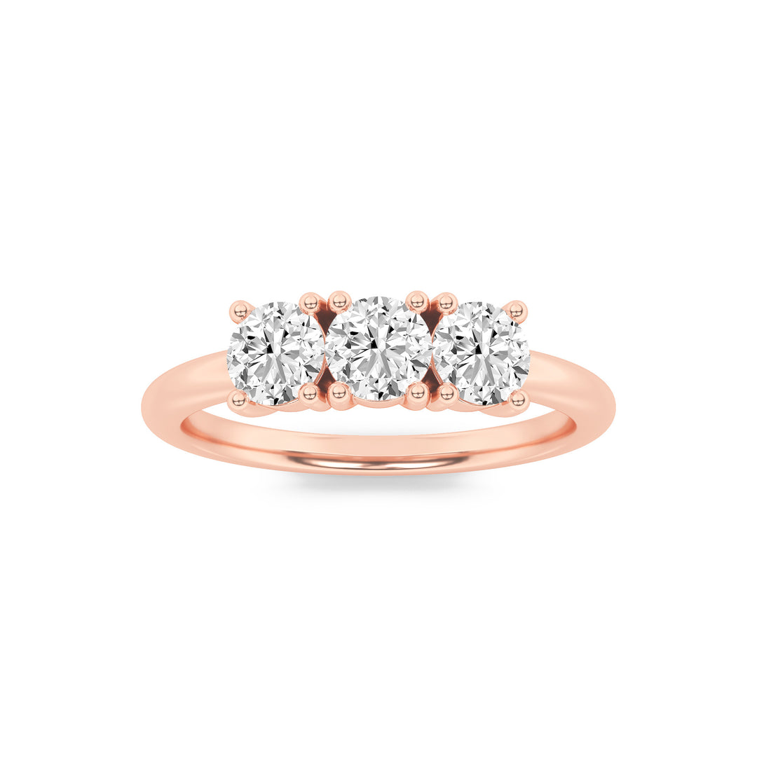 14K Rose Gold 0.7ct Lab Diamond Ring SZ 7