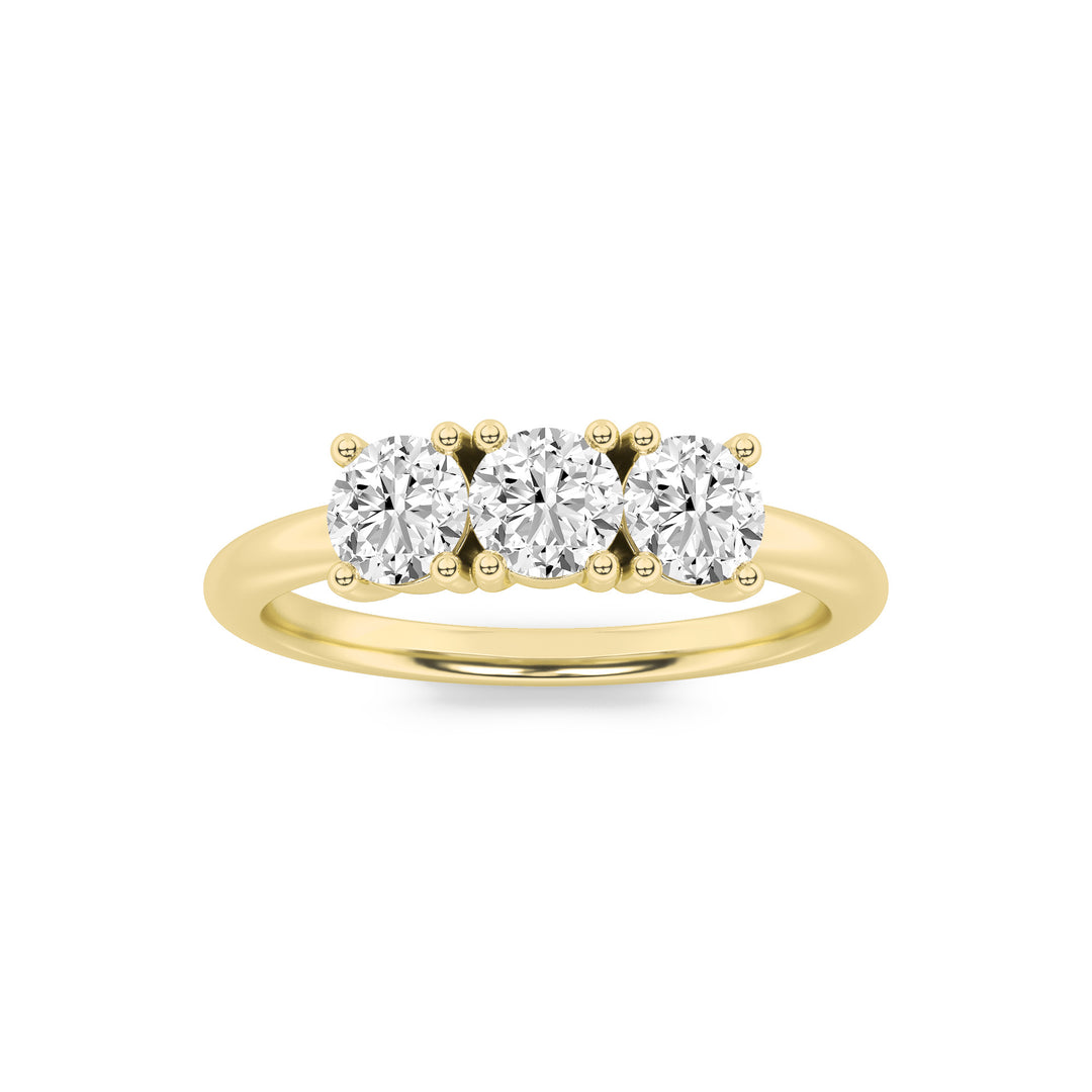 14K Yellow Gold 0.8ct Lab Diamond Ring, Size 7