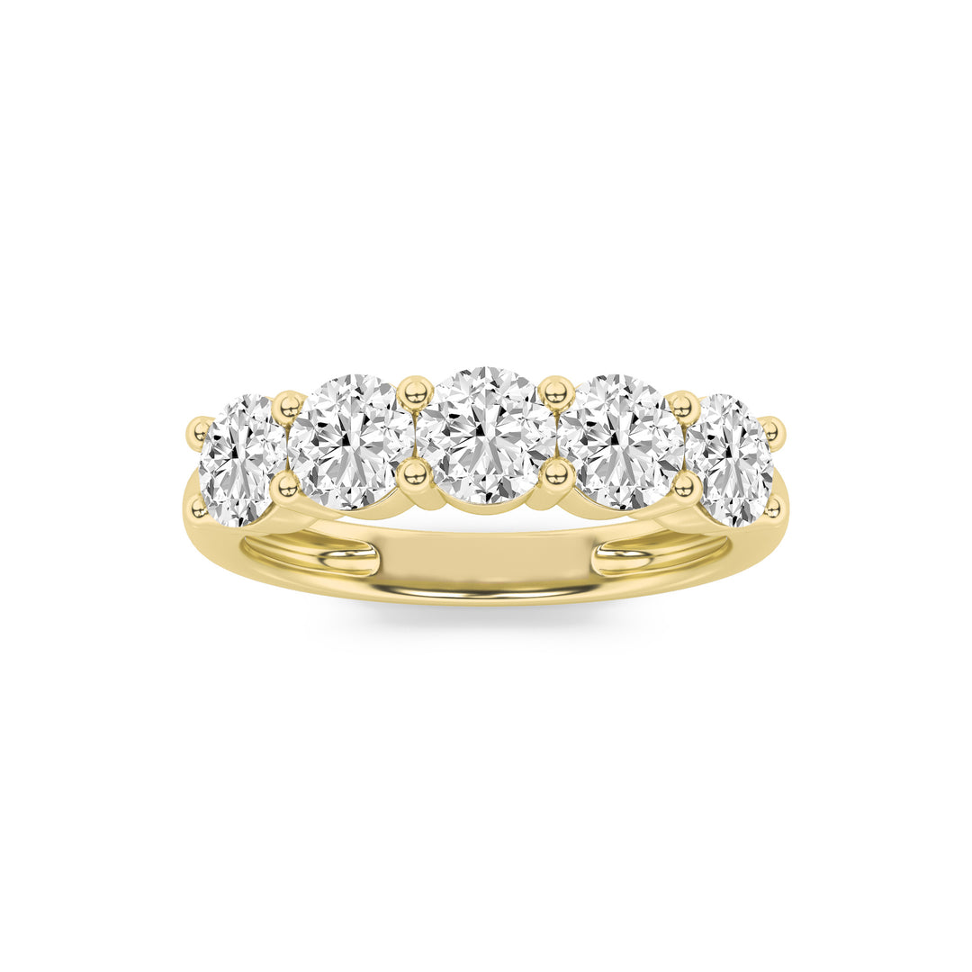 14K Yellow Gold 1.5ct Lab Diamond Ring, F+ VS+ Size 7