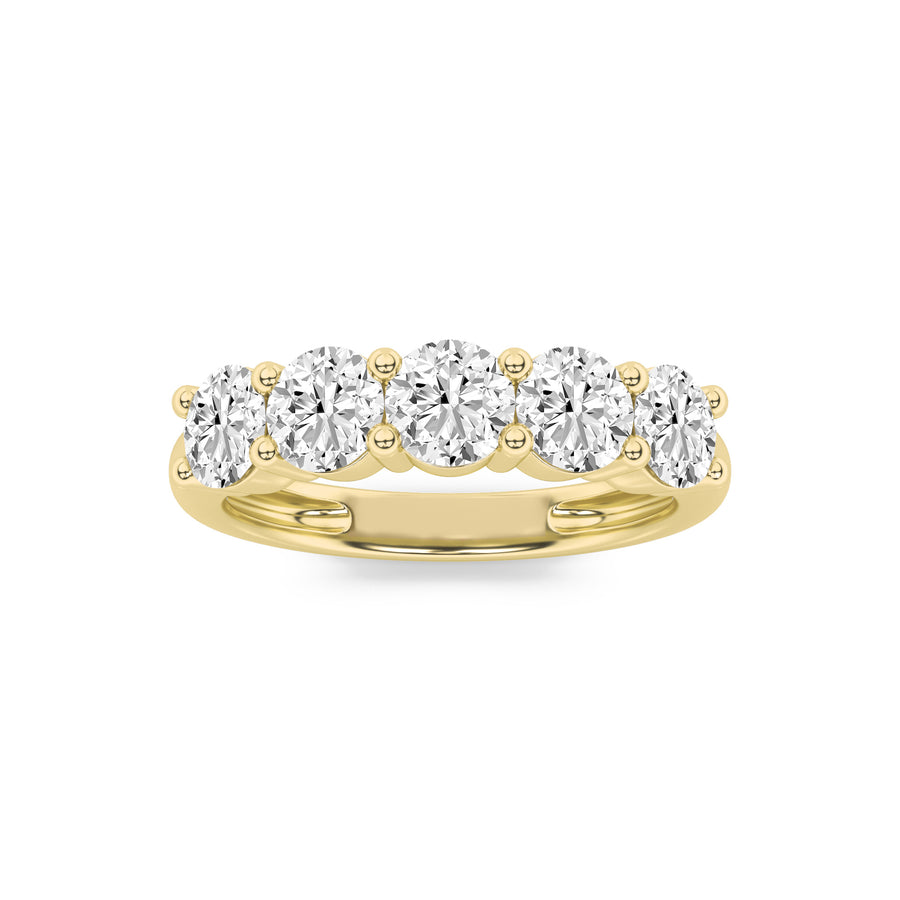 14K Yellow Gold 1.5ct Lab Diamond Ring, F+ VS+ Size 7