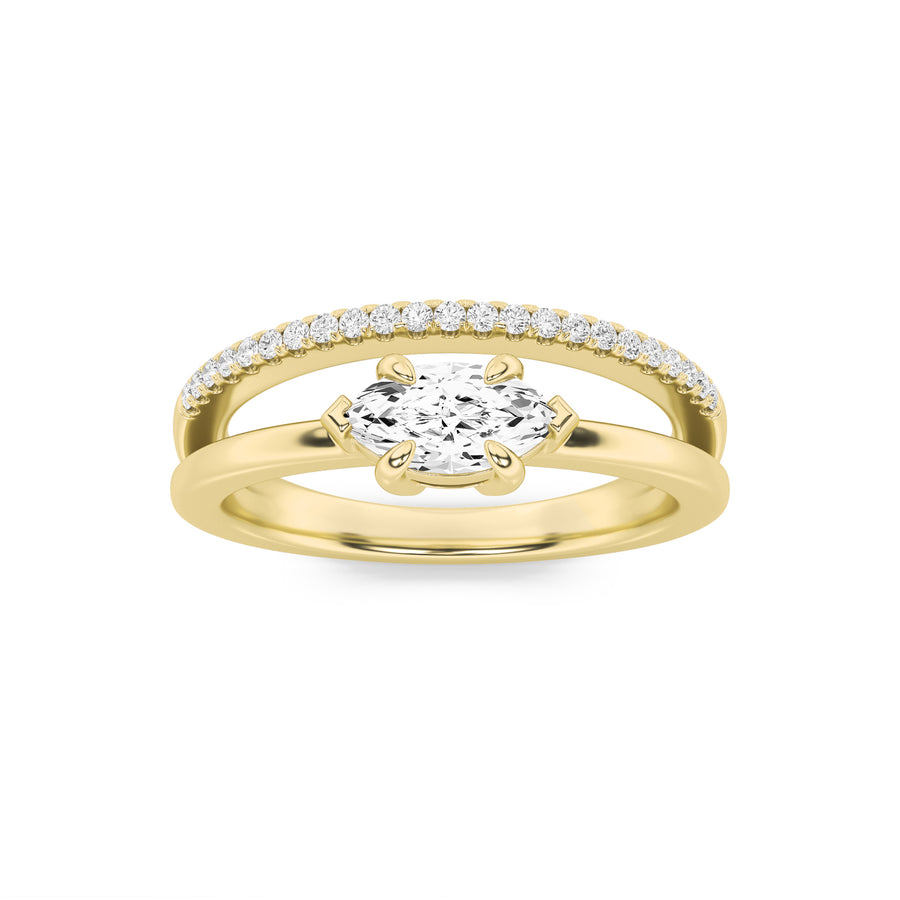 14K Yellow Gold 0.5ctw Lab Diamond Marquise Ring