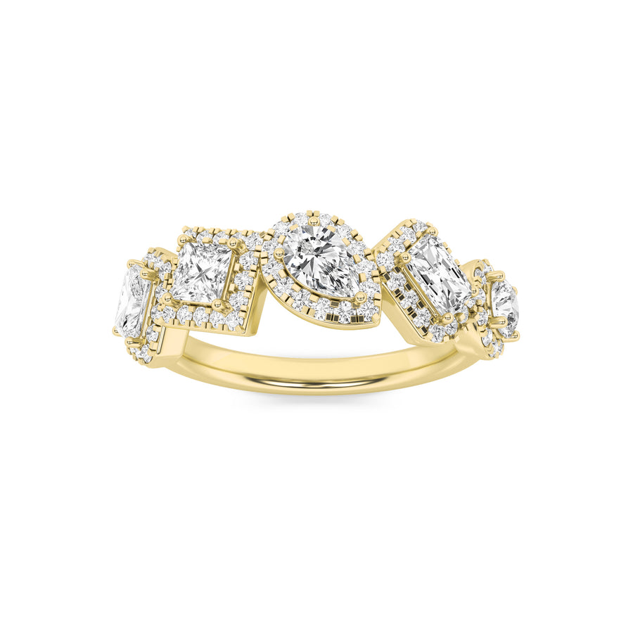 14K Yellow Gold 1.4ctw Emerald Lab Diamond Ring