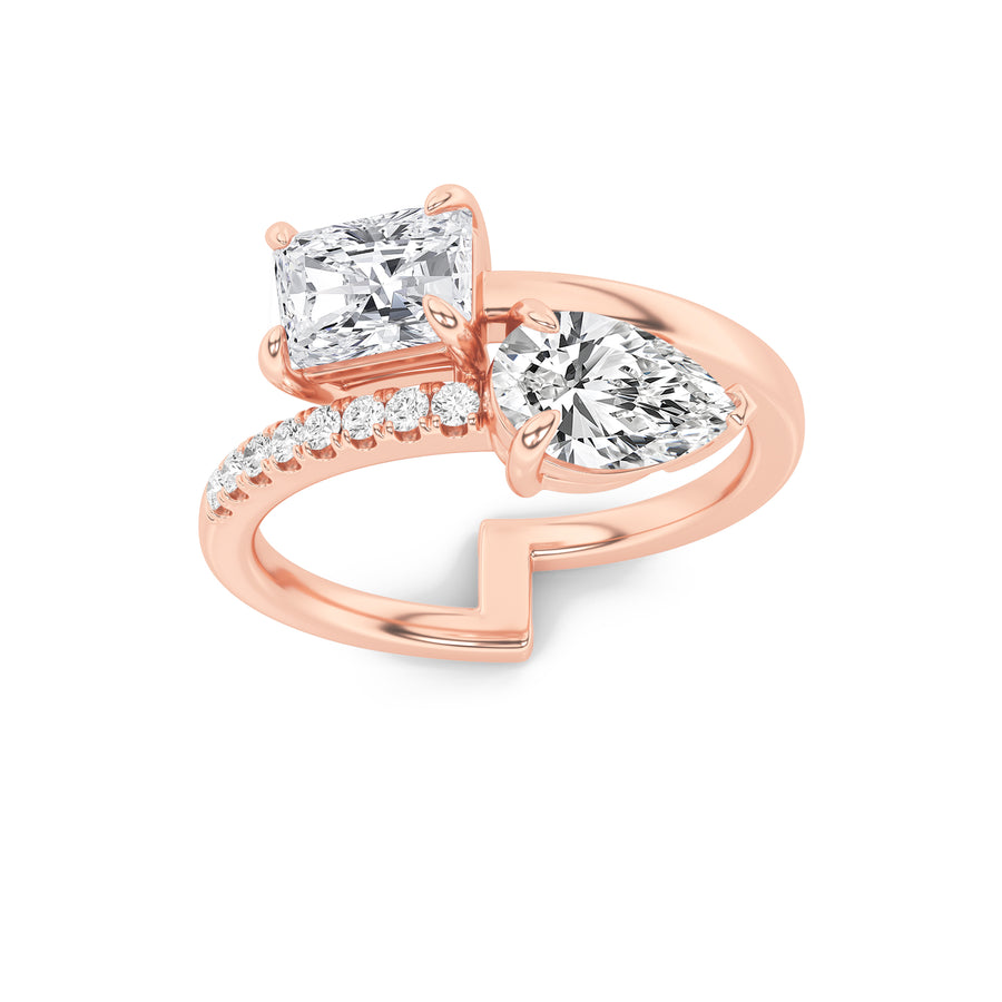 14K Rose Gold 1.6ctw Radiant Lab Diamond Ring Sz 7