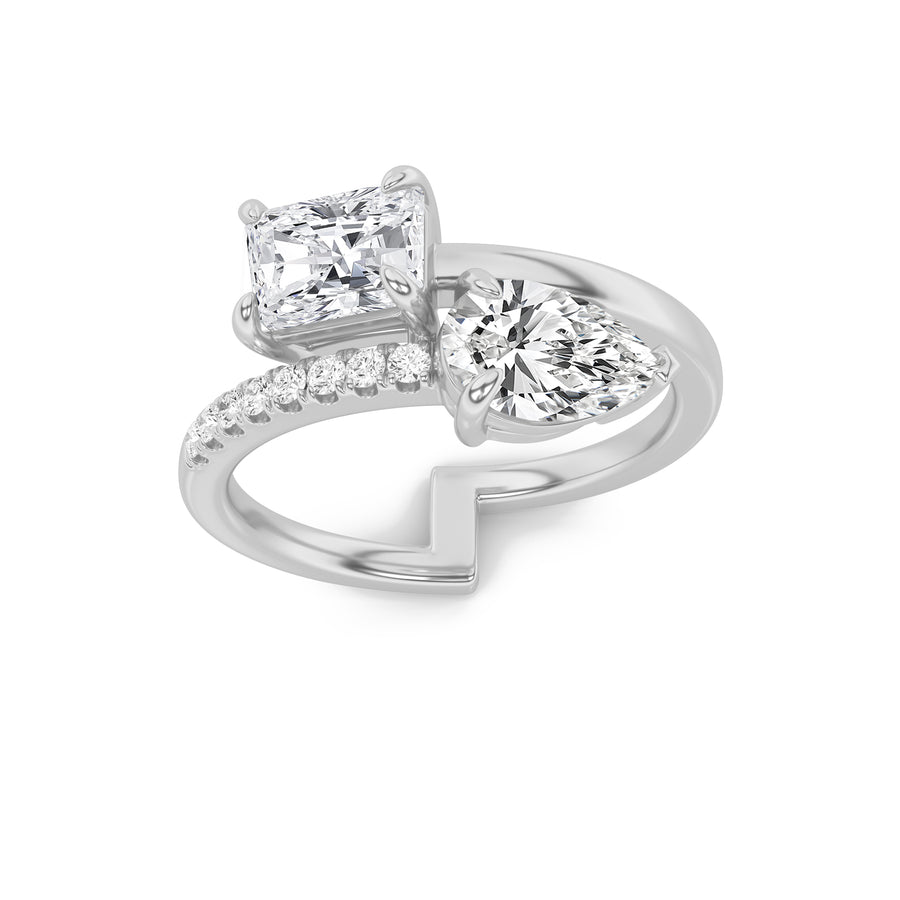 14K White Gold 1.5ctw Lab Diamond Ring, F+ VS+ Radiant