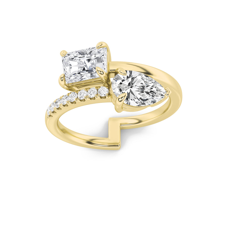14K Yellow Gold 1.5ctw Radiant Lab Diamond Ring Sz 7
