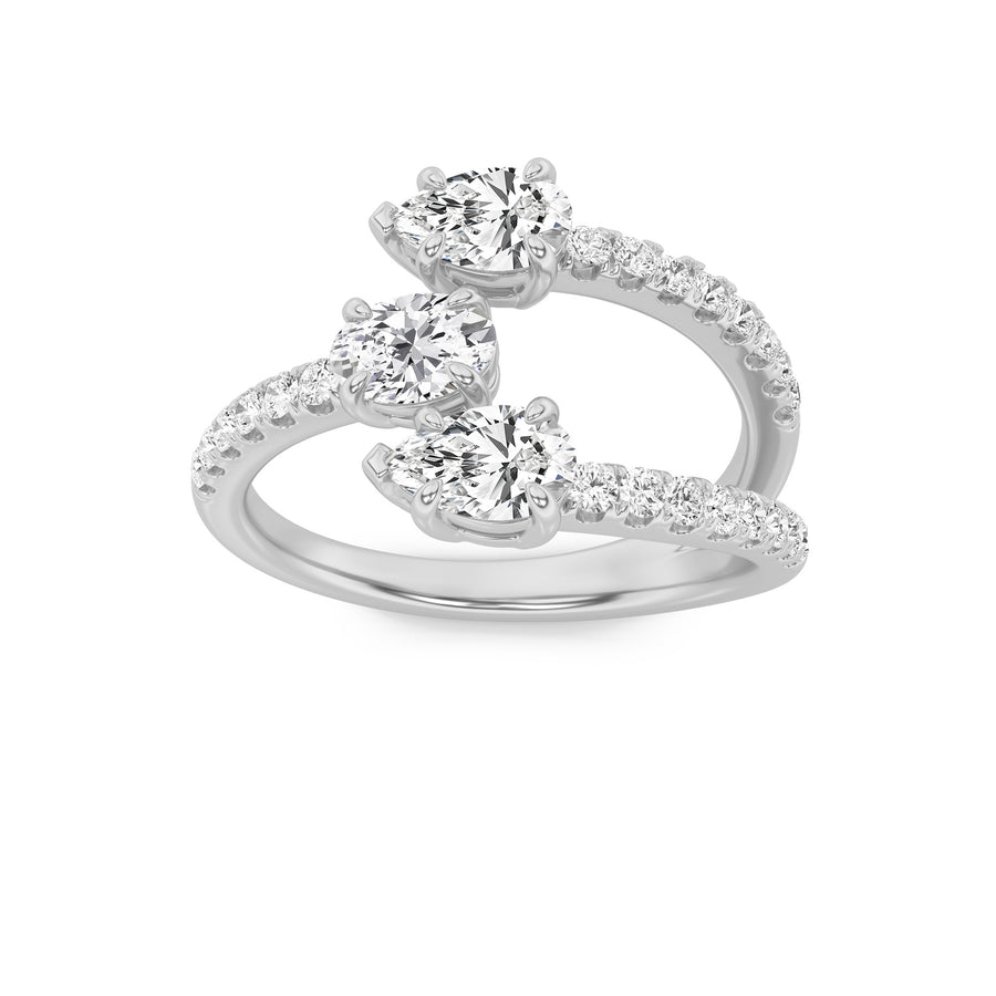 14K White Gold 1ctw Oval Lab Diamond Ring Sz 7