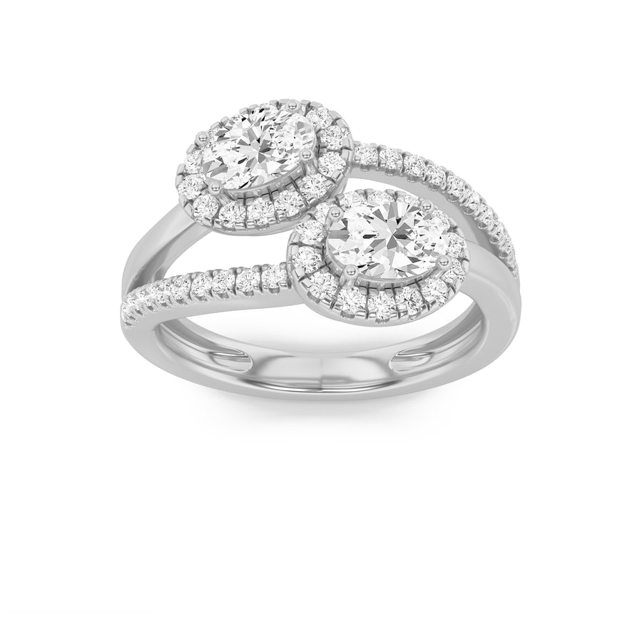 14K White Gold Lab Diamond Ring | Oval 1.21ctw