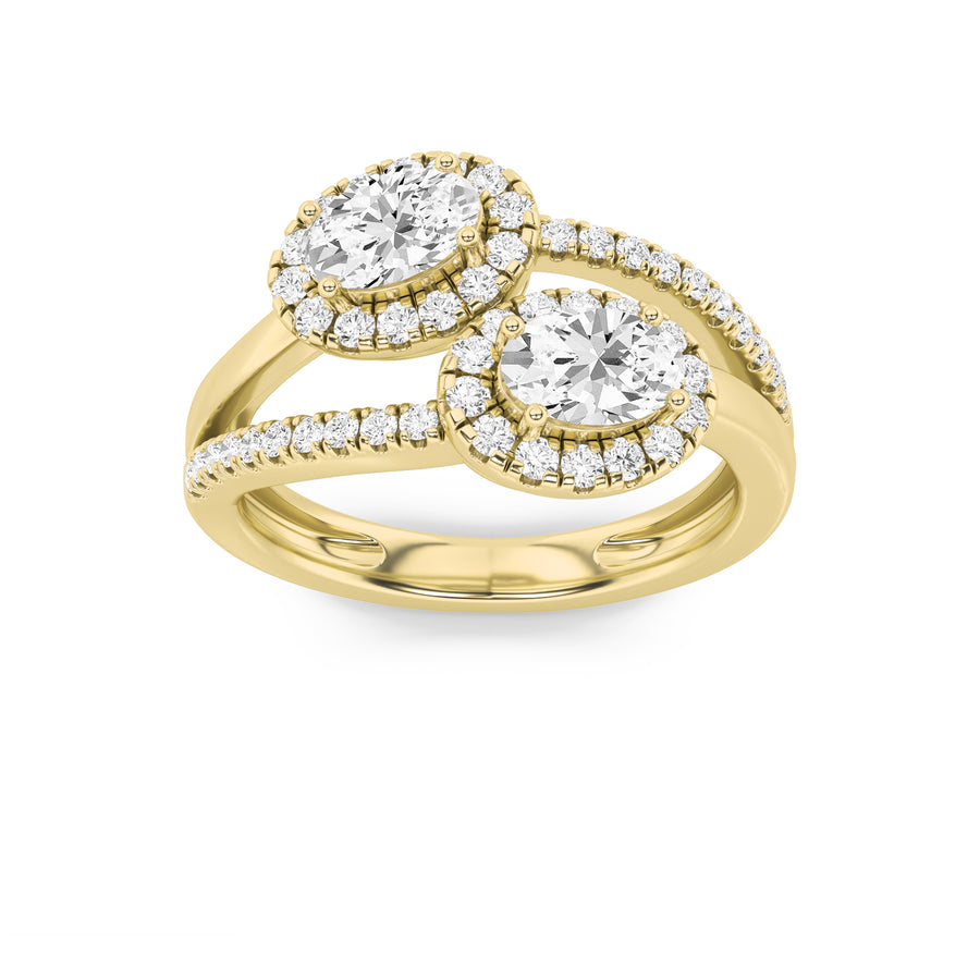 14K Yellow Gold 1.2ct Oval Lab Diamond Ring, Size 7