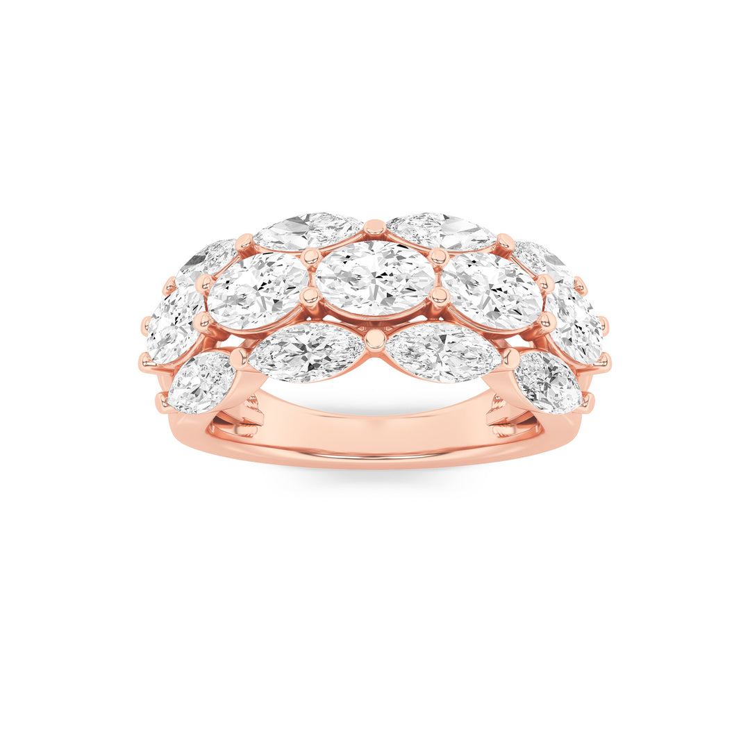 14K Rose Gold 3ctw Lab Diamond Oval Ring Sz 7