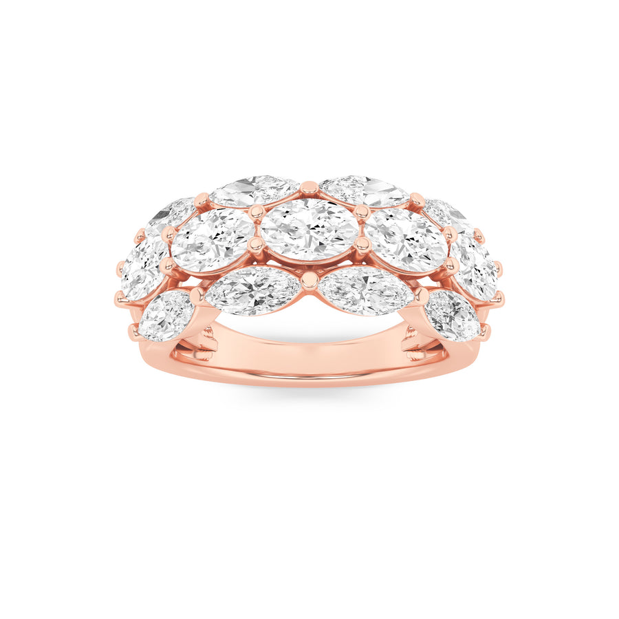 14K Rose Gold 3ctw Lab Diamond Oval Ring Sz 7