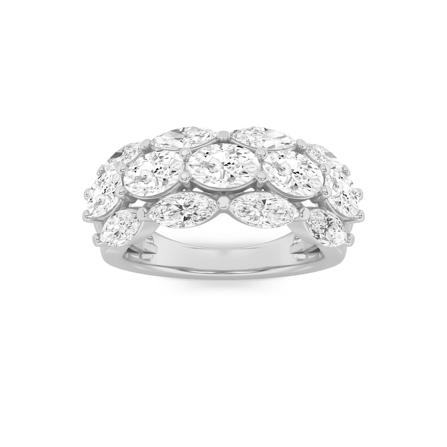 14K White Gold 3ctw Lab Diamond Oval Ring Sz 7
