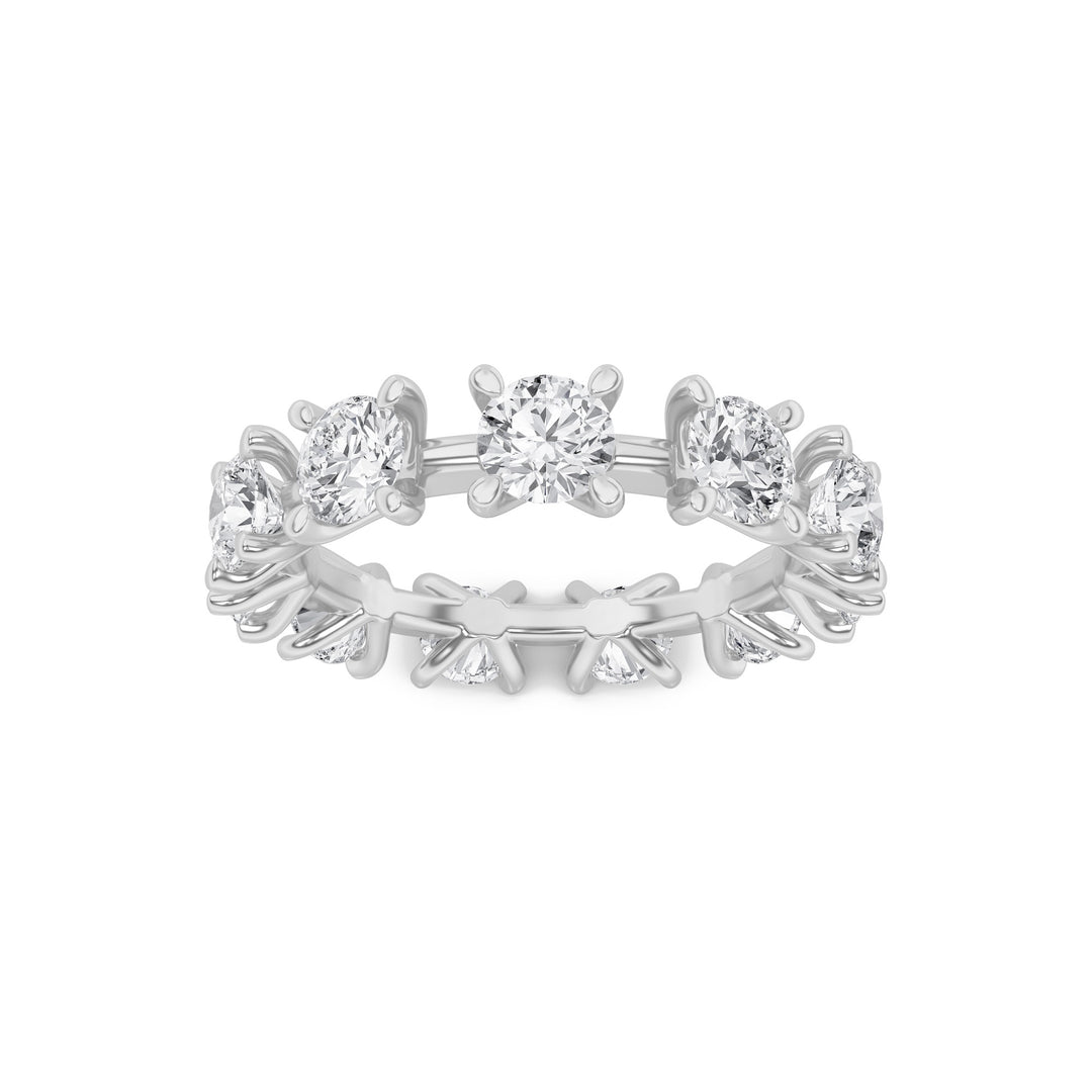 14K White Gold 3ctw Lab Diamond Ring, F+ VS+ Sz 7