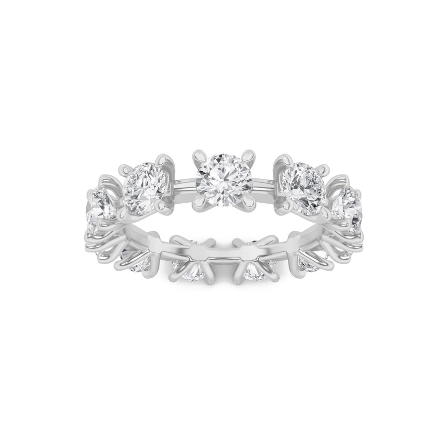 14K White Gold 3ctw Lab Diamond Ring, F+ VS+ Sz 7