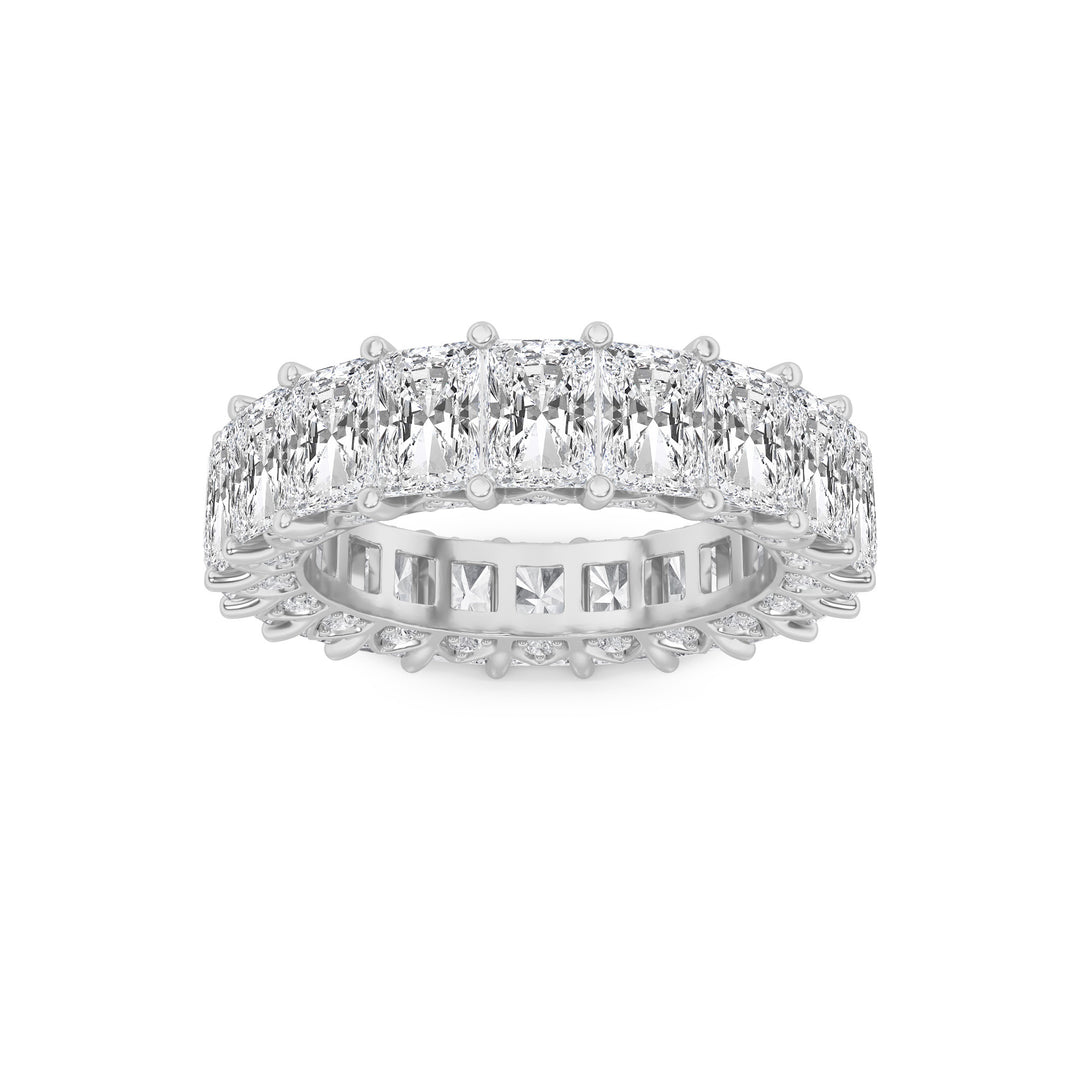 14K White Gold Lab Diamond Emerald Ring 9.1ctw