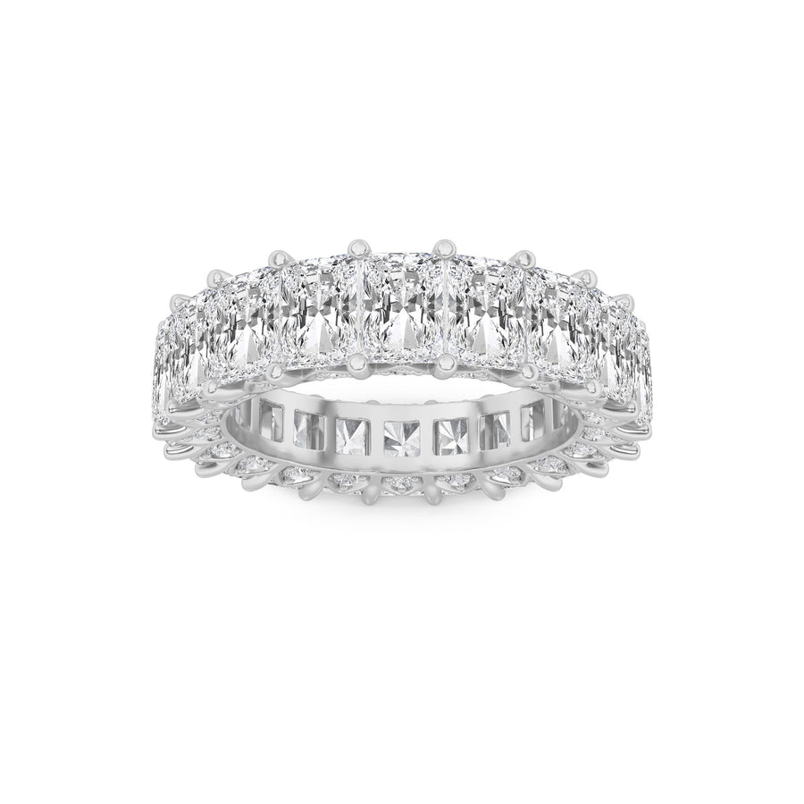 14K White Gold Lab Diamond Emerald Ring 9.1ctw