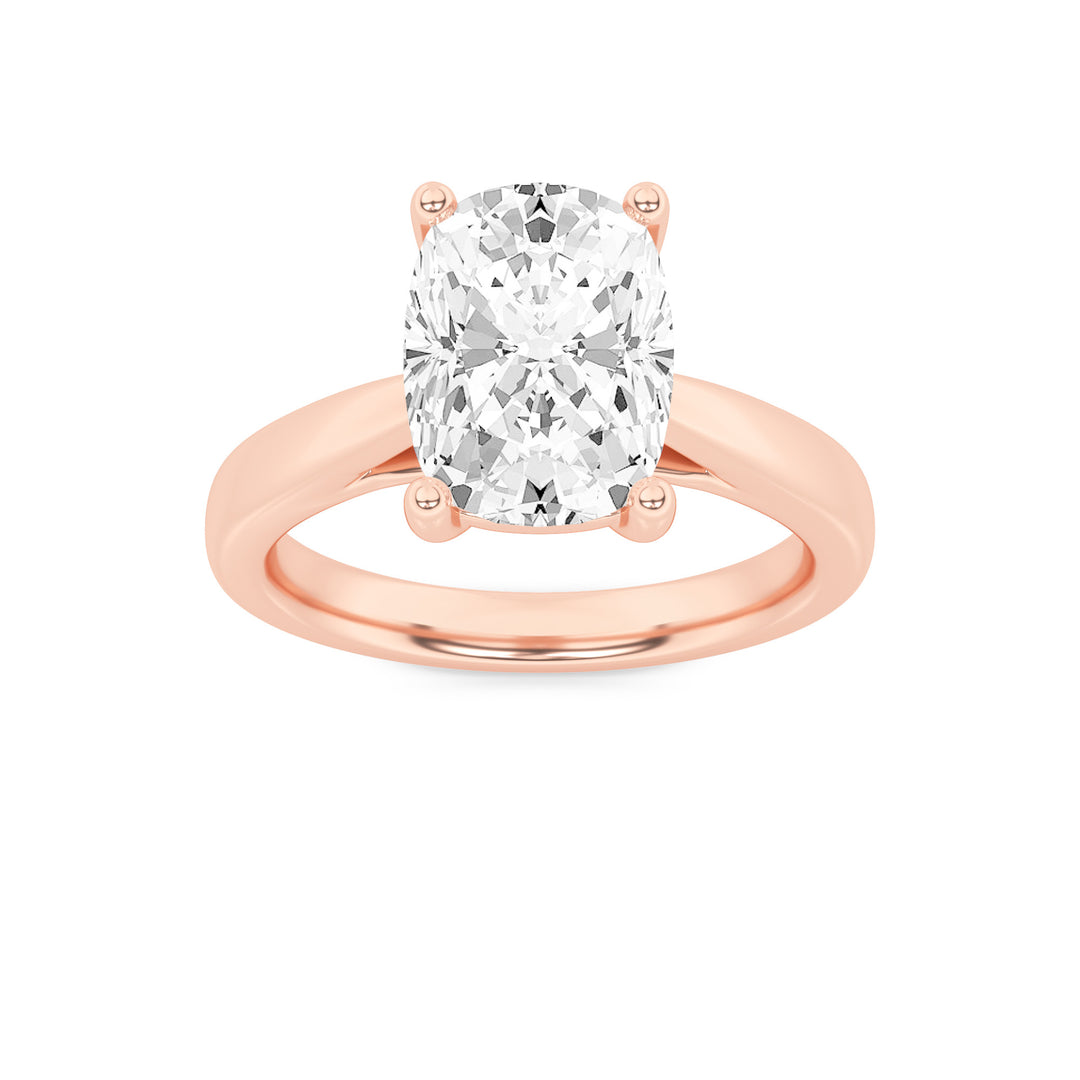 14K Rose Gold 2.1ct Lab Diamond Ring, G Color VS+