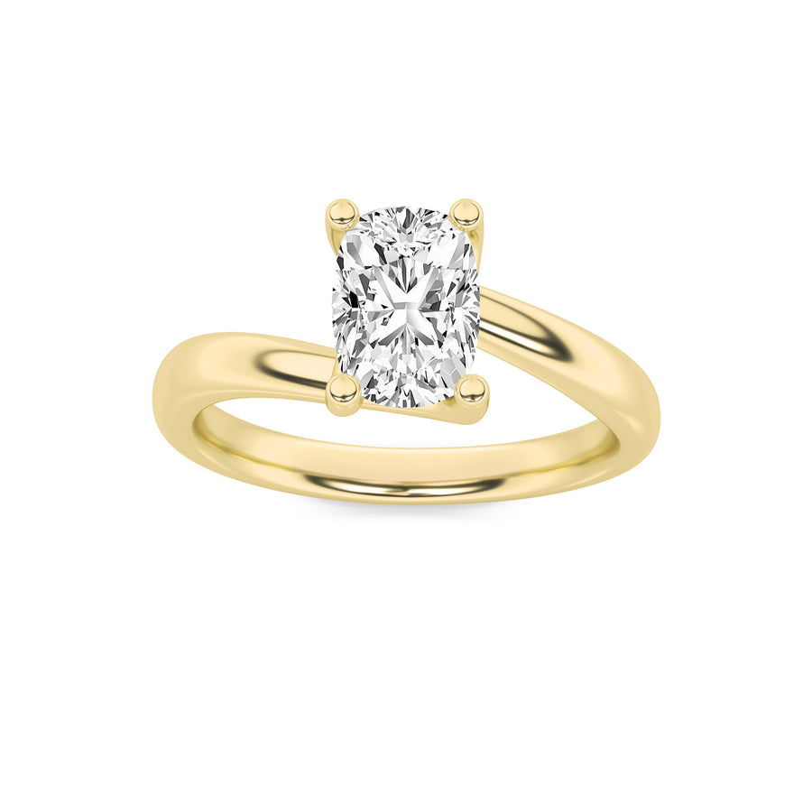 14K Yellow Gold 1ctw Lab Diamond Solitaire Ring Sz 7
