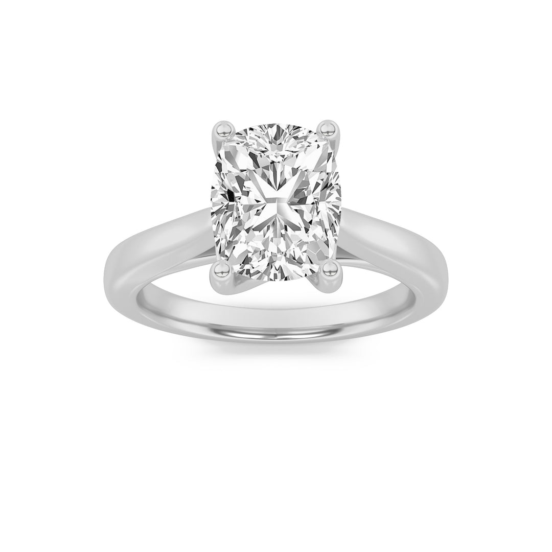 14K White Gold 2.1ct Lab Diamond Ring, G Color VS+