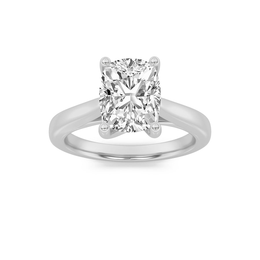 14K White Gold 2.1ct Lab Diamond Ring, G Color VS+