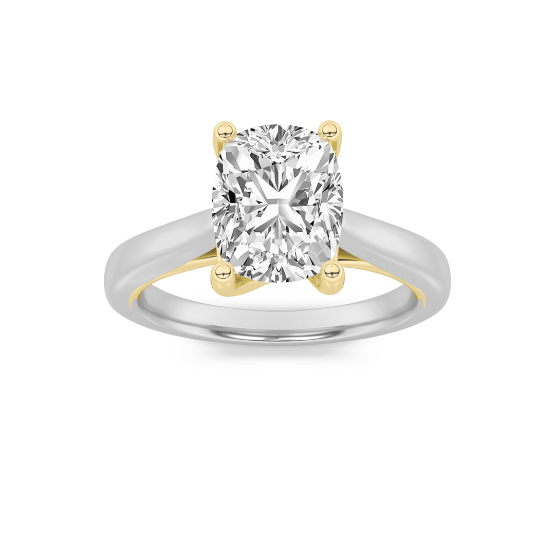 14K WG 2.1ct Lab Diamond Solitaire Ring Sz 7