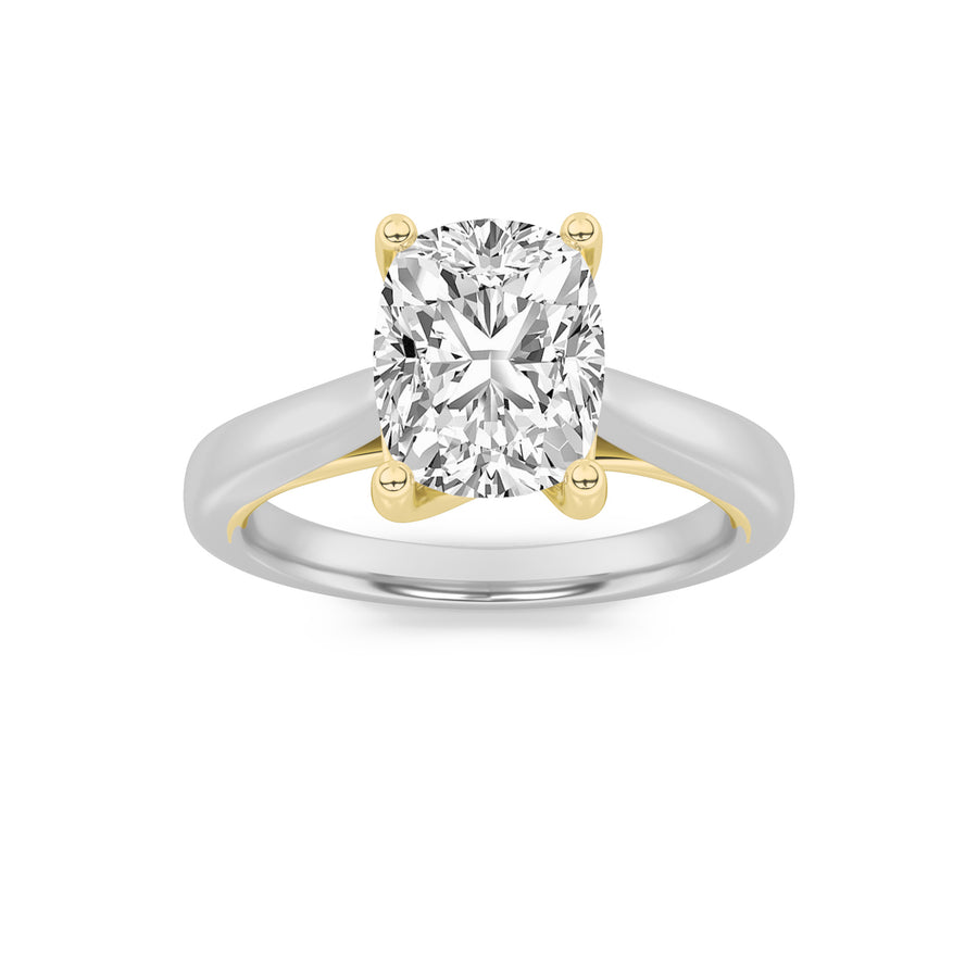 14K WG 2.1ct Lab Diamond Solitaire Ring Sz 7