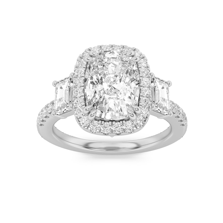 14K White Gold 4.2ctw Lab Diamond Solitaire Ring Sz7