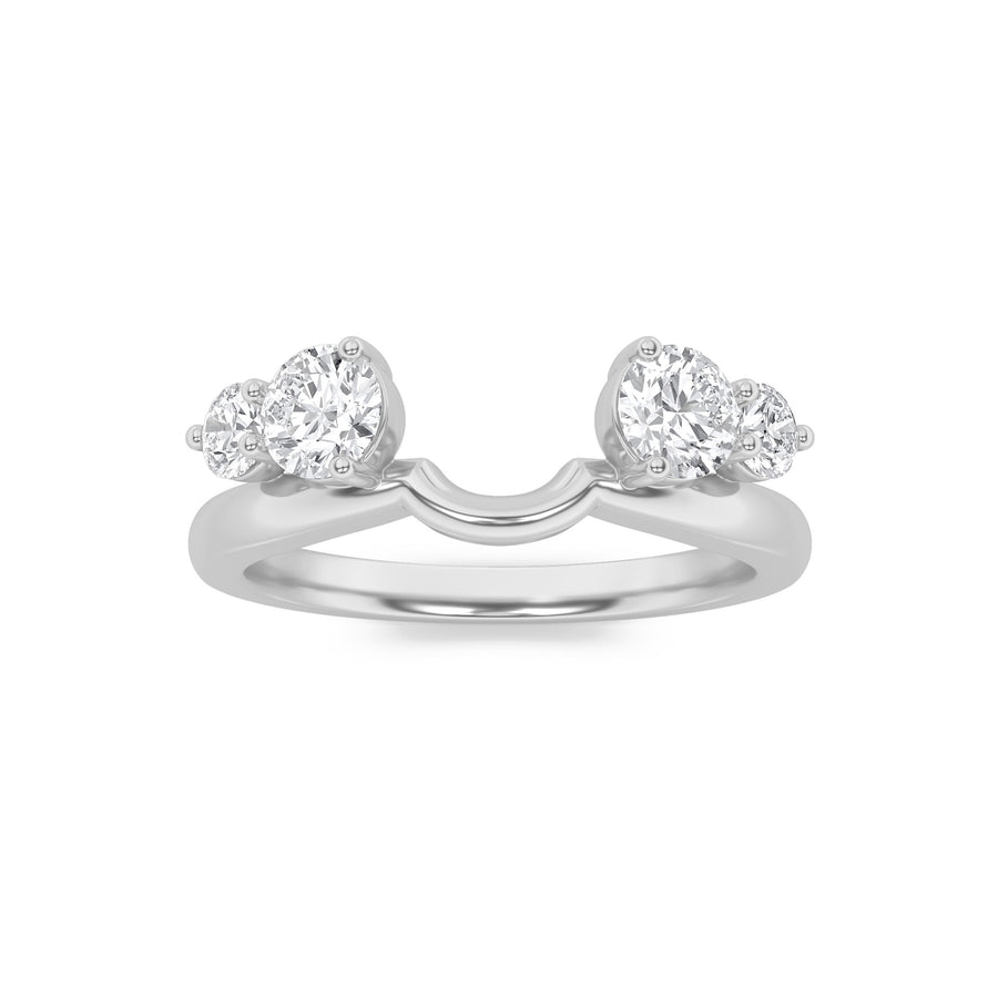 14K White Gold 0.8ct Lab Diamond Ring, F+ VS+