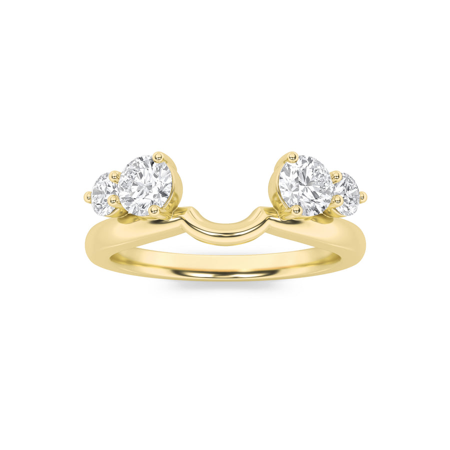 14K Yellow Gold 0.8ct Lab Diamond Ring, Size 7