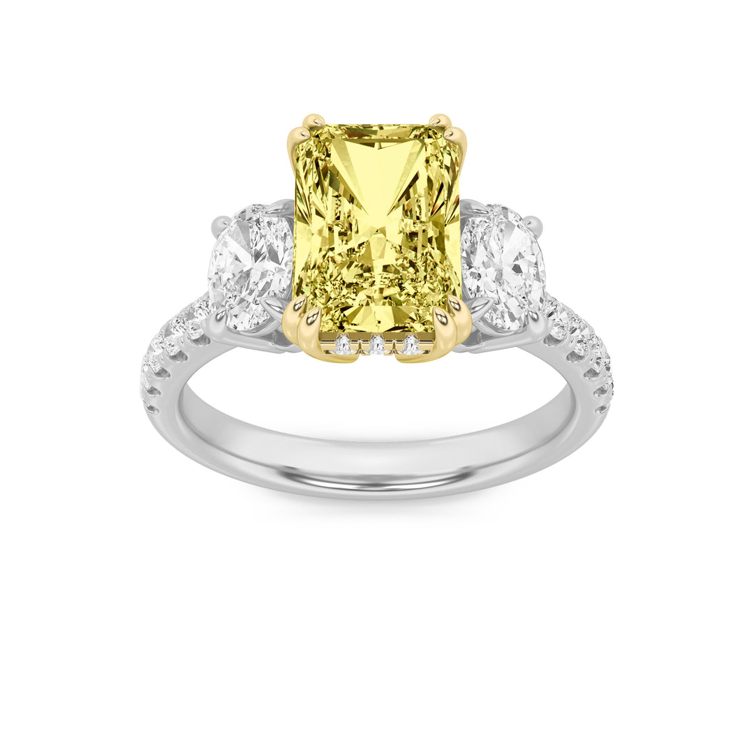 14K White Gold 3ct Lab Diamond Ring F+ VS+ Sz7