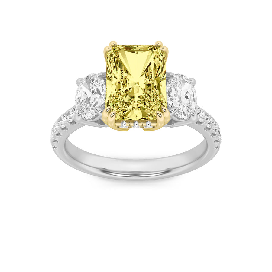14K White Gold 3ct Lab Diamond Ring F+ VS+ Sz7