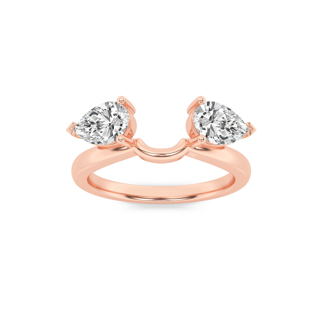 14K Rose Gold 1ct Pear Lab Diamond Ring Sz 7