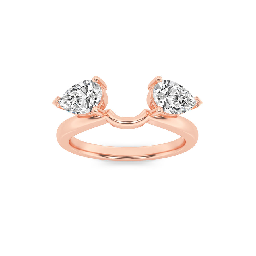 14K Rose Gold 1ct Pear Lab Diamond Ring Sz 7