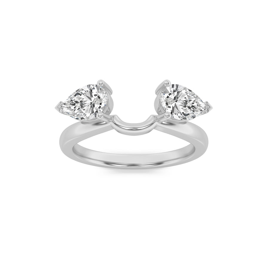14K White Gold 1ct Lab Diamond Pear Ring Sz 7
