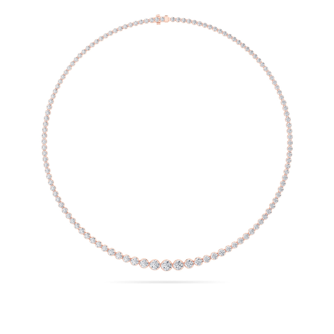 14K Rose Gold Lab Diamond Necklace 1.06ct Center