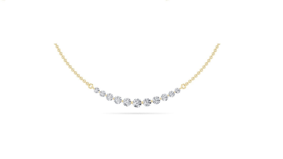 14K Yellow Gold 3ctw Lab Diamond Pendant Necklace