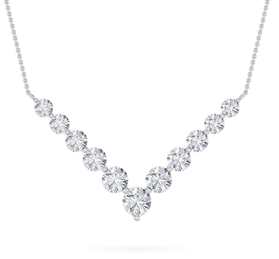 14K White Gold 5ctw Lab Diamond Pendant Necklace