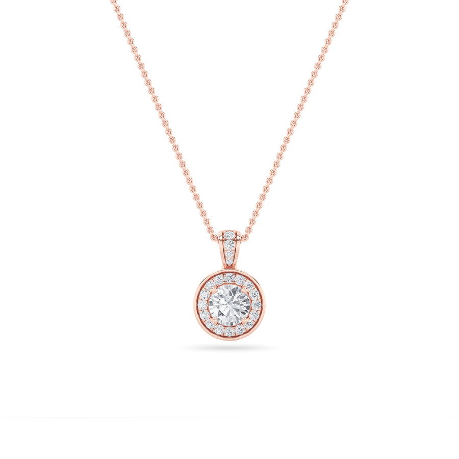 14K Rose Gold 0.75ctw Lab Diamond Pendant