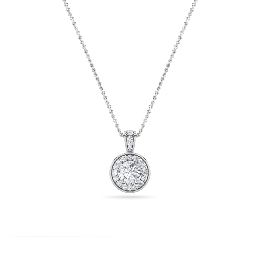 14K White Gold 0.8ctw Lab Diamond Pendant