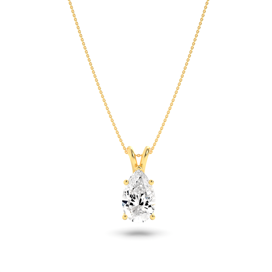 14K Yellow Gold 1ctw Lab Diamond Pendant