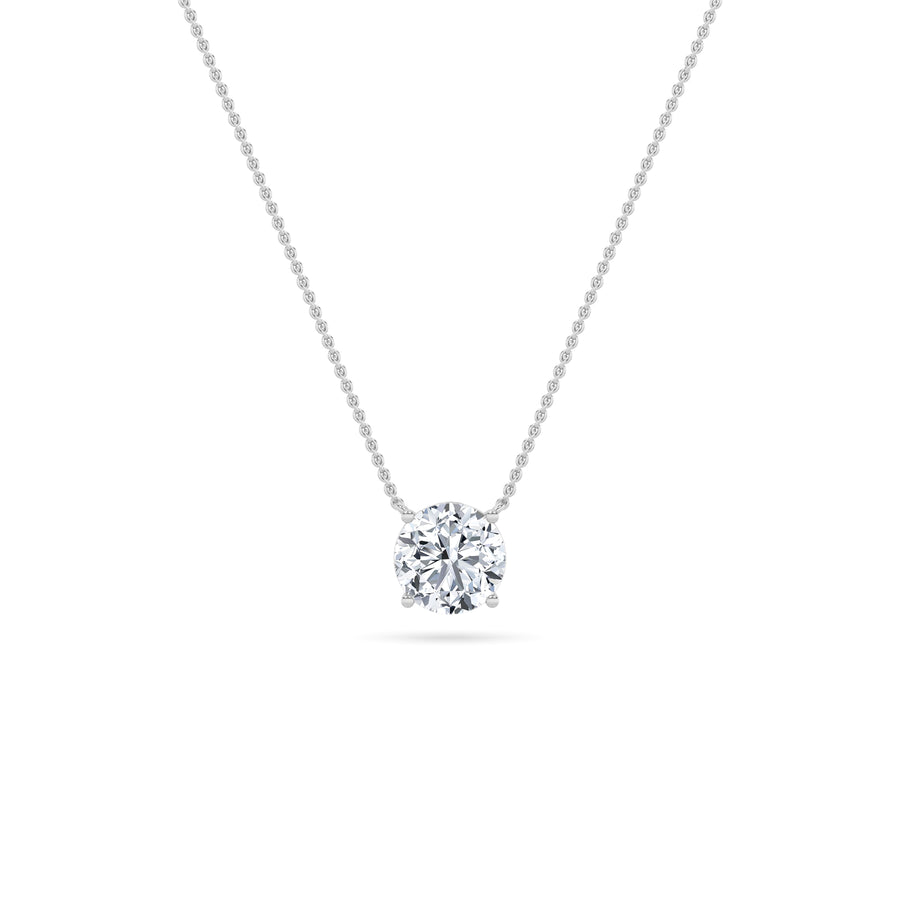 Radiant 3ctw Lab Diamond 14K White Gold Pendant