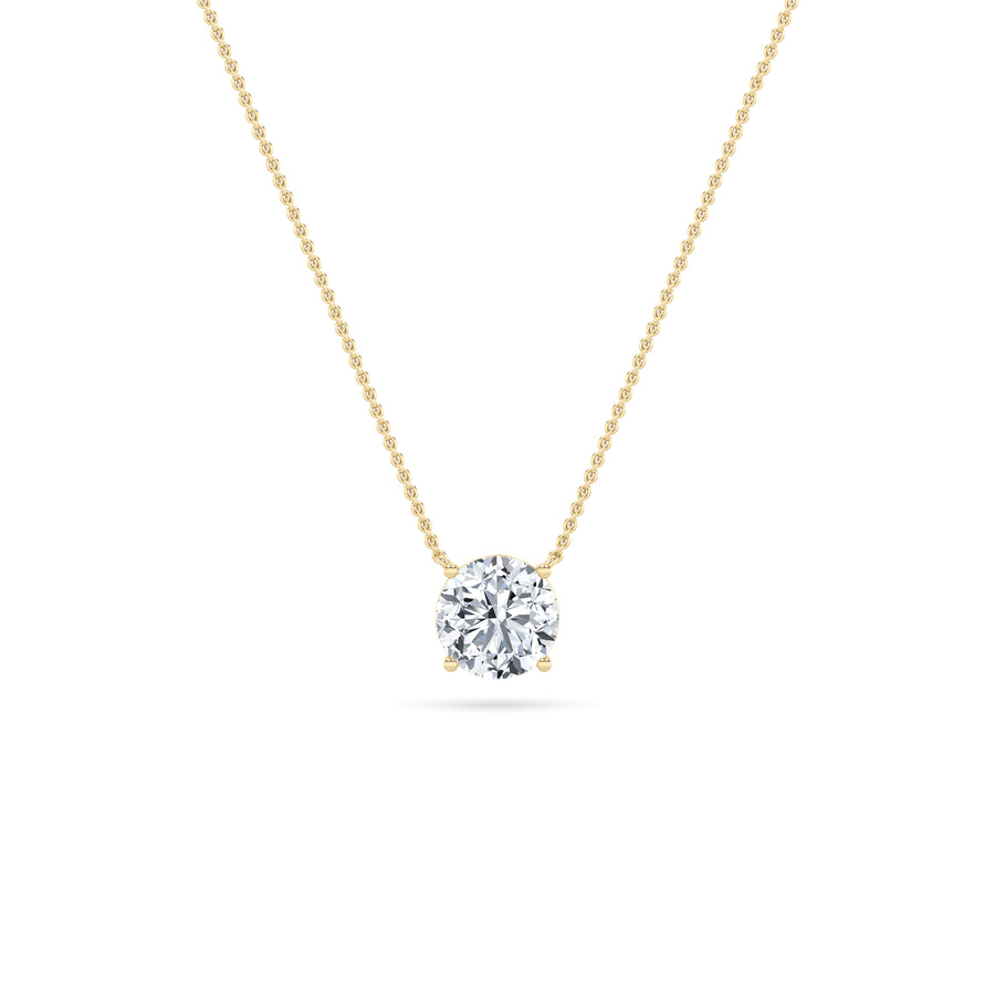 14K Yellow Gold 1ctw Lab Diamond Pendant Necklace