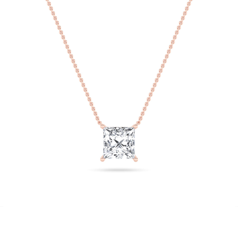 14K Rose Gold 3ctw Lab Diamond Pendant Necklace